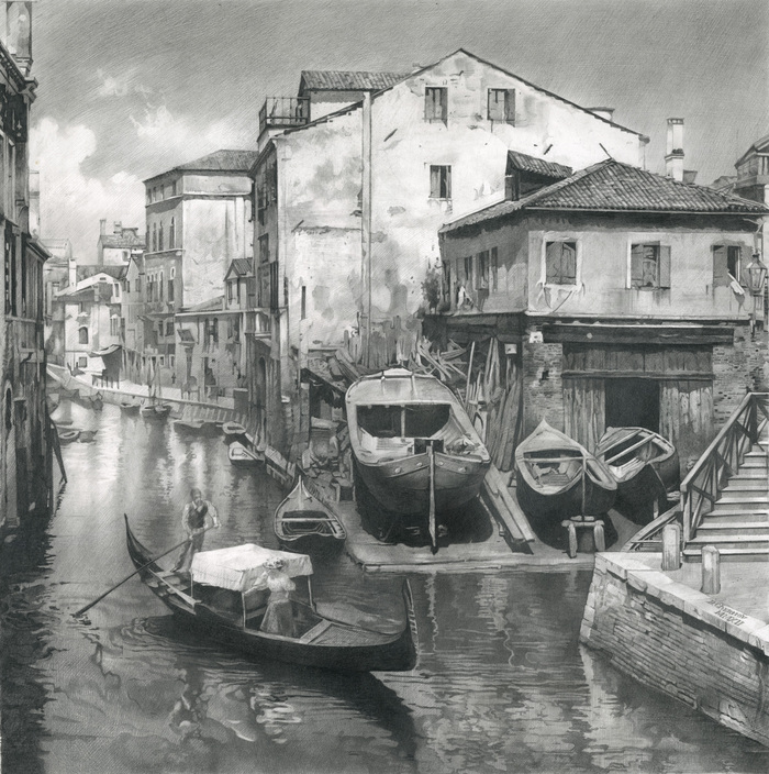 main_2000_2012_old_venice_ii_53x53_pencil_on_paper